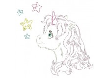 Stickdatei - Baby Unicorn LineArt 3